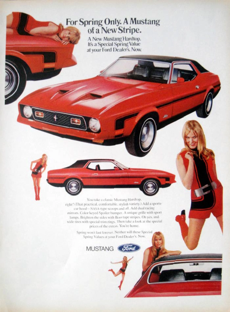 Ford Mustang vintage auto ad; Mustang of a new stripe
